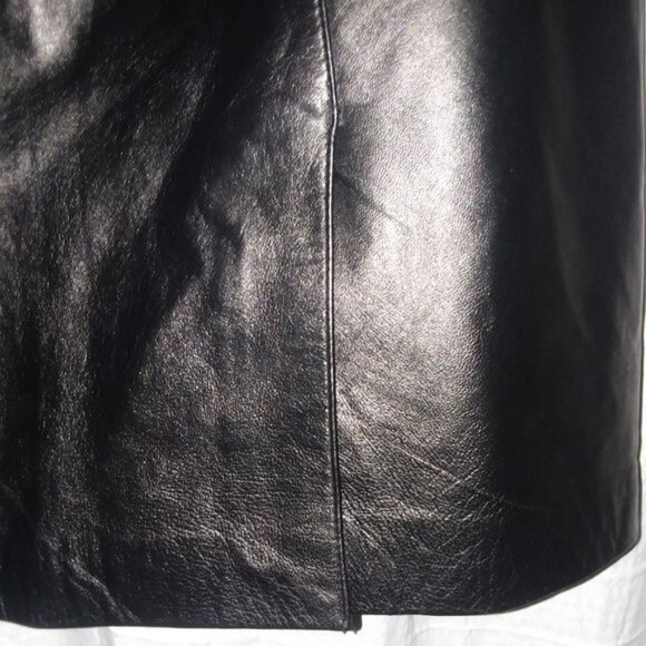 Geniune Black Leather Pencil Skirt knee length - Picture 4 of 6